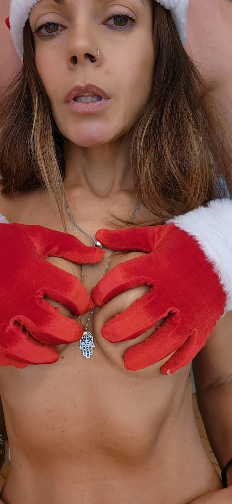Angelinas boobs covered by a mans hands
