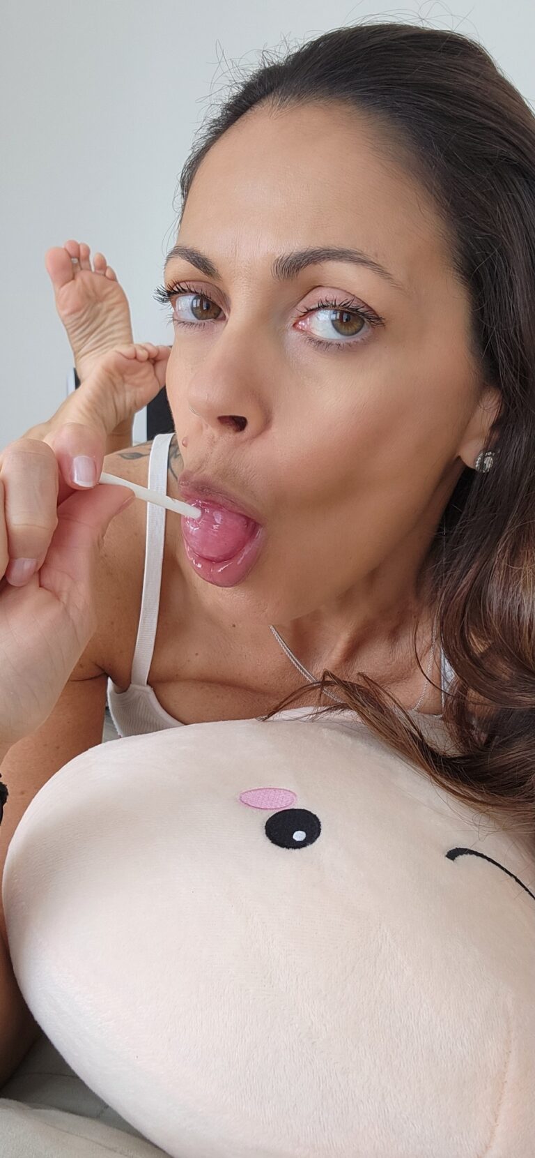 Angelina is having candy